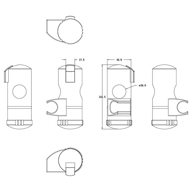 Gleitschieber für Duschstange 25MM