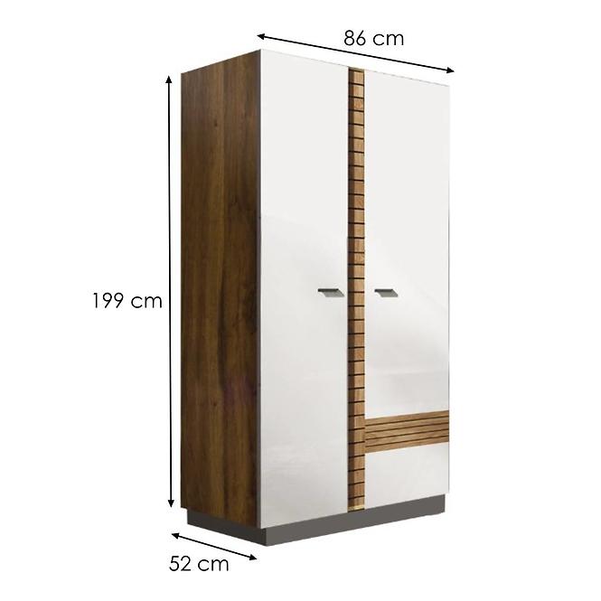 Schrank Gardena latte/dunkle walnuss