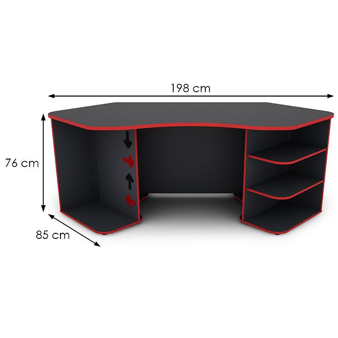 Schreibtisch Matrix 1 graphit/rote