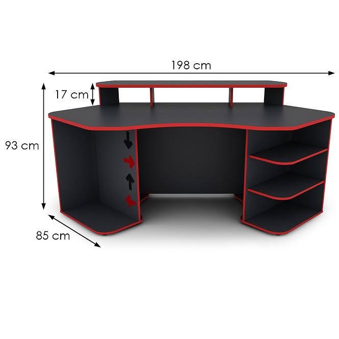 Schreibtisch Matrix 2 graphit/rote