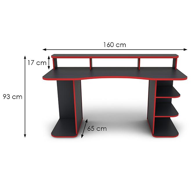 Schreibtisch Matrix 3 graphit/rote