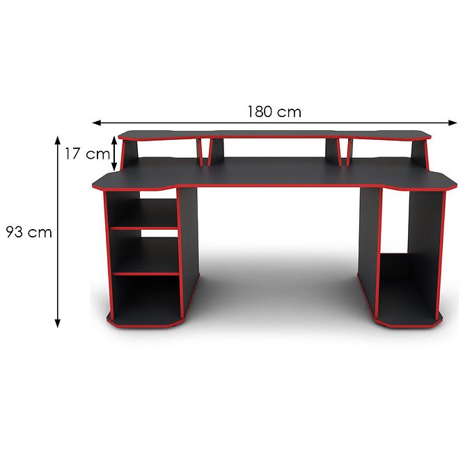 Schreibtisch Matrix 4 graphit/rote