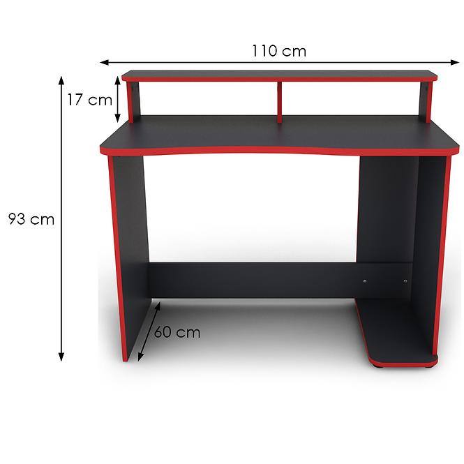 Schreibtisch Matrix 5 graphit/rote