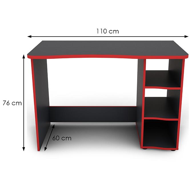 Schreibtisch Matrix 6 graphit/rote