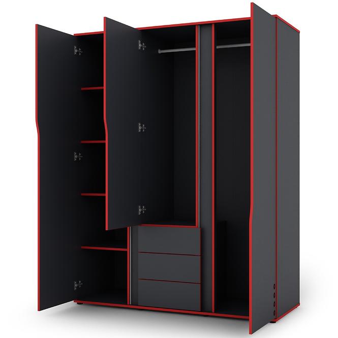 Schrank Matrix 3D graphit/rote