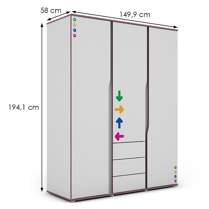 Schrank Matrix 3D weiß/violett