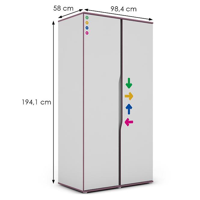 Schrank Matrix 2D weiß/violett