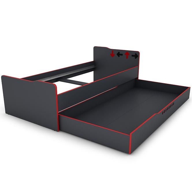 Bett Matrix 90 graphit/rote