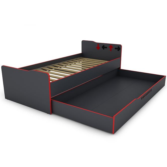 Bett Matrix 90 graphit/rote