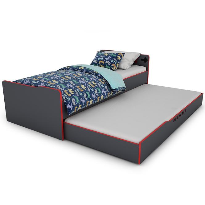 Bett Matrix 90 graphit/rote