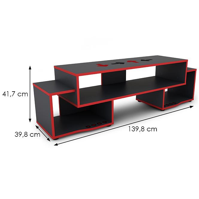 TV tisch Matrix 140 graphit/rote