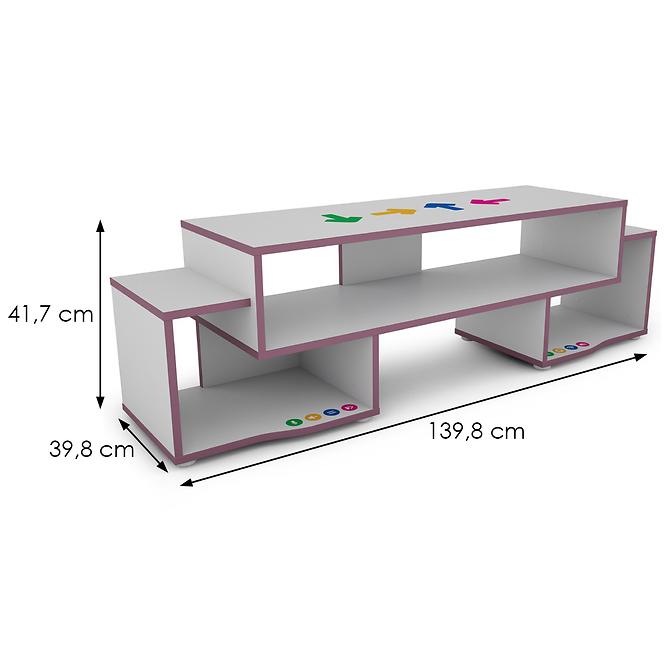 TV tisch Matrix 140 weiß/violett