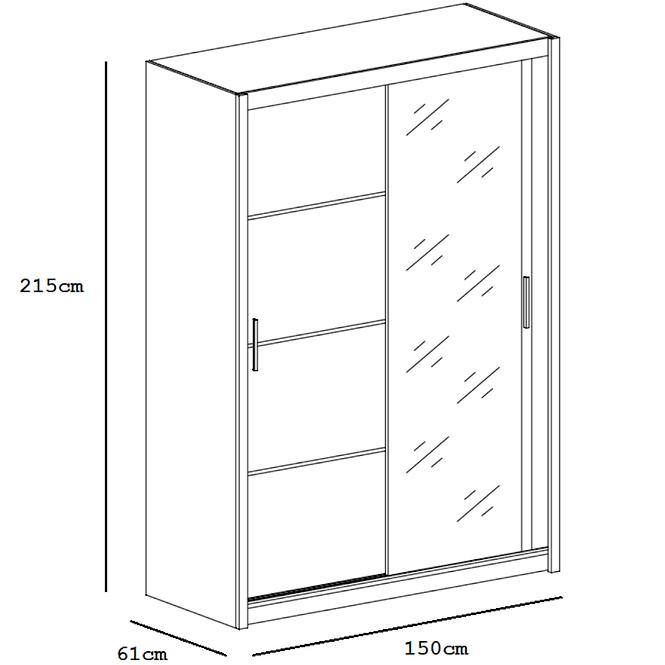 Schrank Vista 150cm Eiche Sonoma