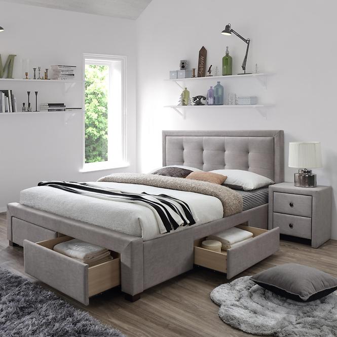 Bett Evora 160 beige/Nuss