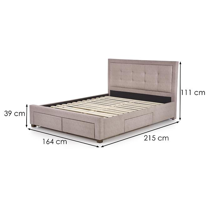 Bett Evora 160 beige/Nuss