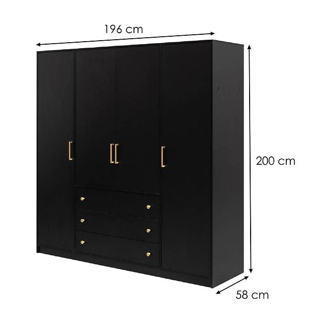 Schrank Bali D4 retro schwarz