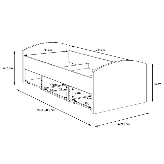 Bett Oldheaven WNL09-C943 old wood/beton