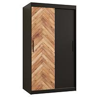 Schrank HERRINGBONE 100 Schwarz/Schwarz/Fischgrät