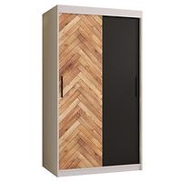 Schrank HERRINGBONE 100 Weiß/Schwarz/Fischgrät