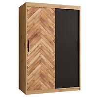 Schrank HERRINGBONE 120 Eiche artisan/Schwarz/Fischgrät