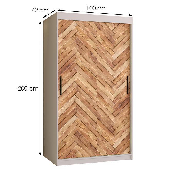 Schrank HERRINGBONE 1 100 Weiß/Fischgrät