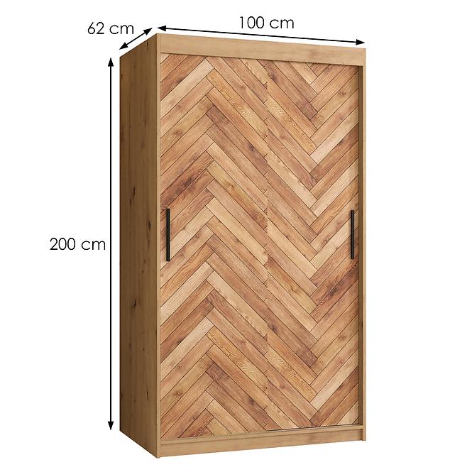 Schrank HERRINGBONE 1 100 Eiche artisan/Fischgrät