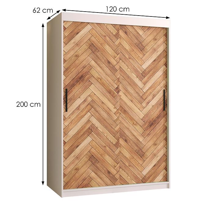 Schrank HERRINGBONE 1 120 Weiß/Fischgrät