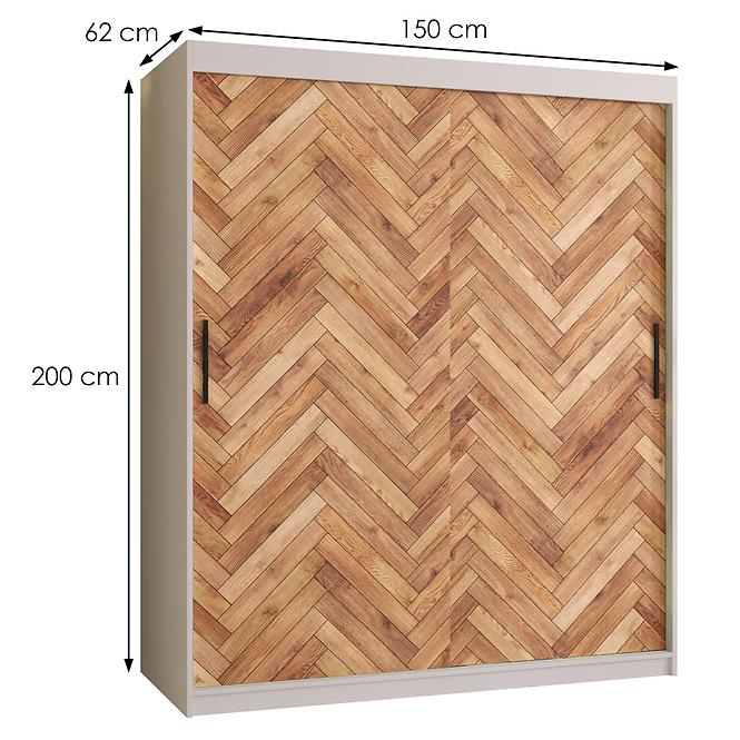 Schrank HERRINGBONE 1 150 Weiß/Fischgrät