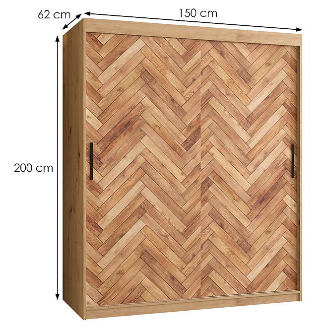 Schrank HERRINGBONE 1 150 Eiche artisan/Fischgrät