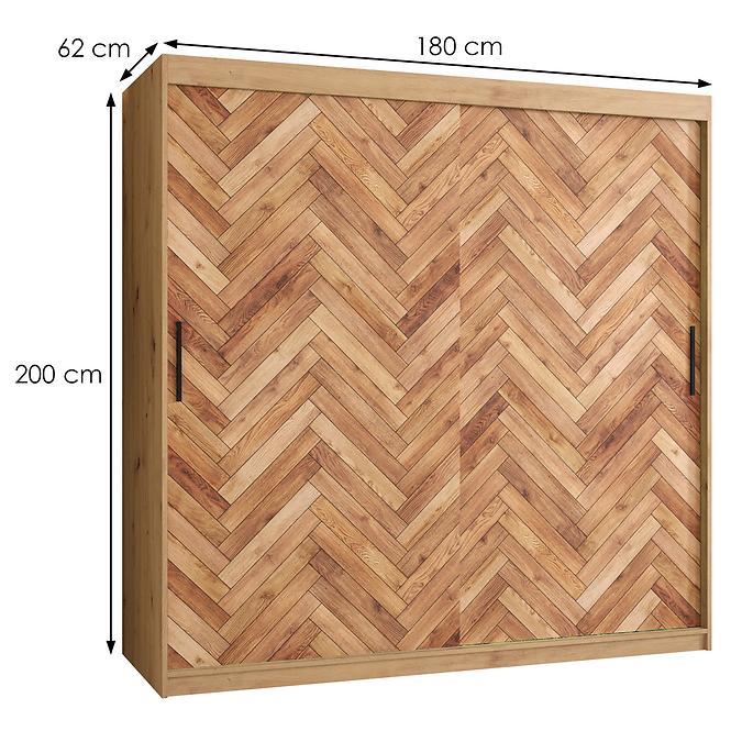 Schrank HERRINGBONE 1 180 Eiche artisan/Fischgrät