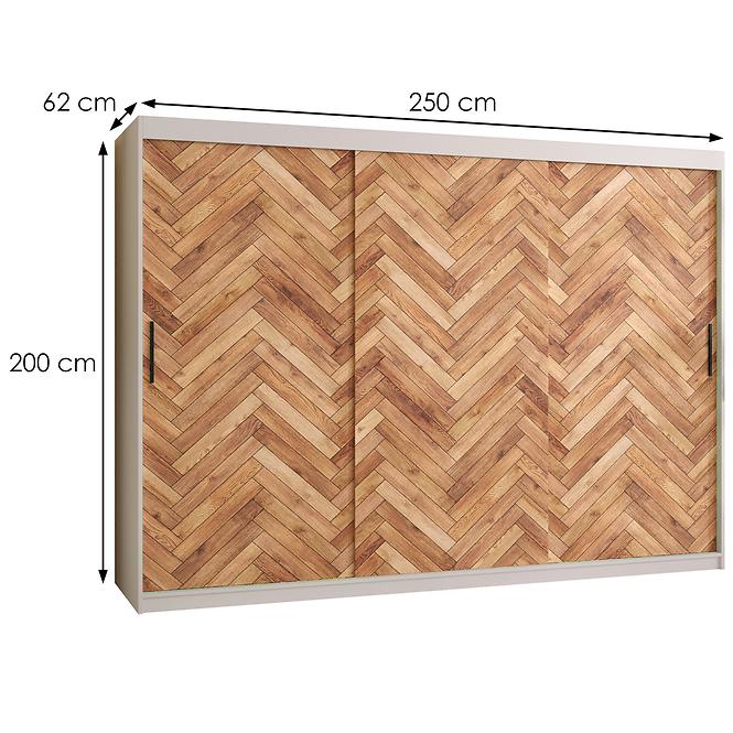 Schrank HERRINGBONE 1 250 Weiß/Fischgrät