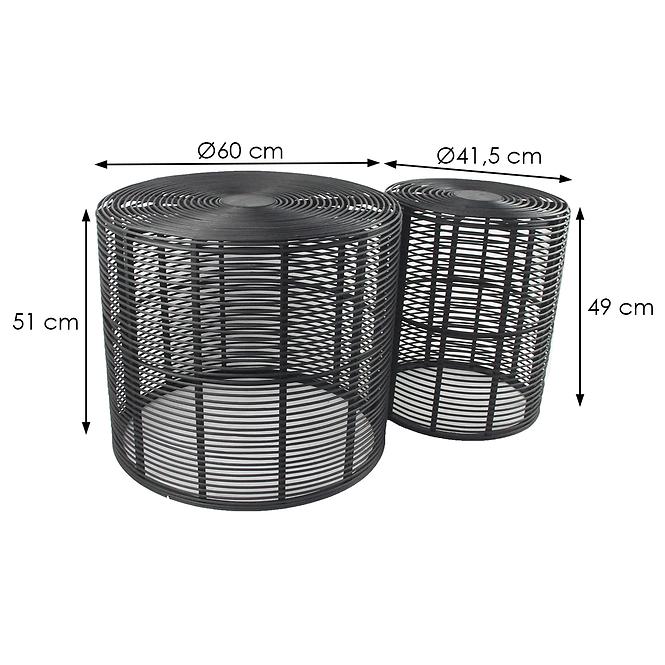 Couchtisch BULAN RATTAN 60 schwarz