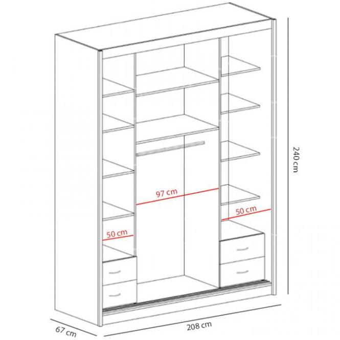 Schrank Maciej 200 spiegel artisan