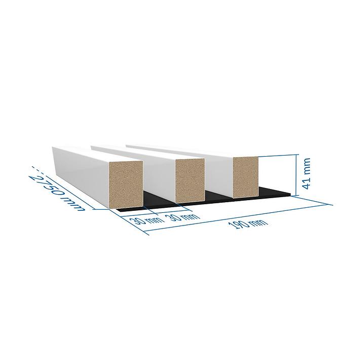 Akustikpaneel 3D MDF/HDF Weiß 41x190x2750