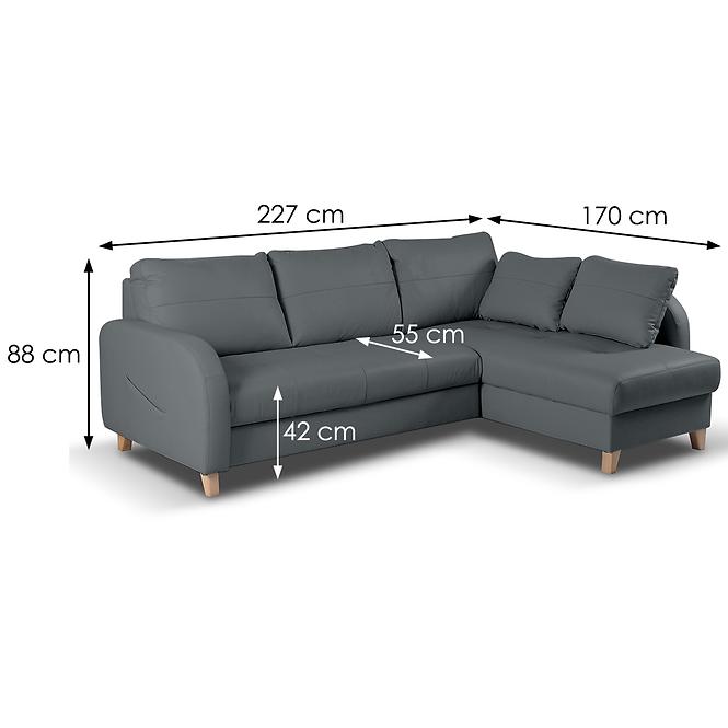 Ecksofa Palermo 2F–OTM/BK Primo 89 P