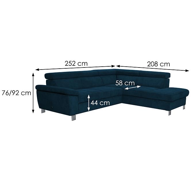 Ecksofa Lugano 2F-OTM/BK Monolith 77 P