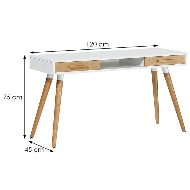 Schminktisch Franklin 9612 120x45x75 natürlich/weiß