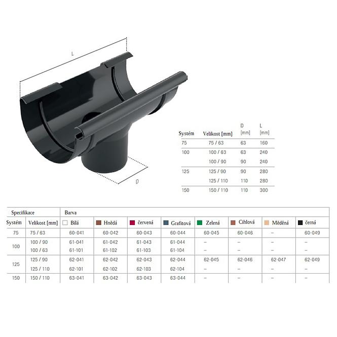 Meister-Stutzen 125/90 mm Bryza Weiß