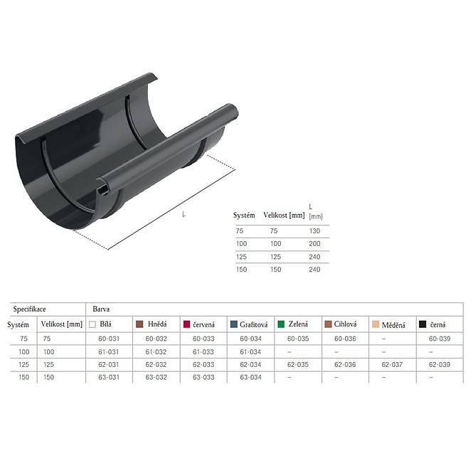 Rinnenverbinder 75 mm Bryza Ziegelrot