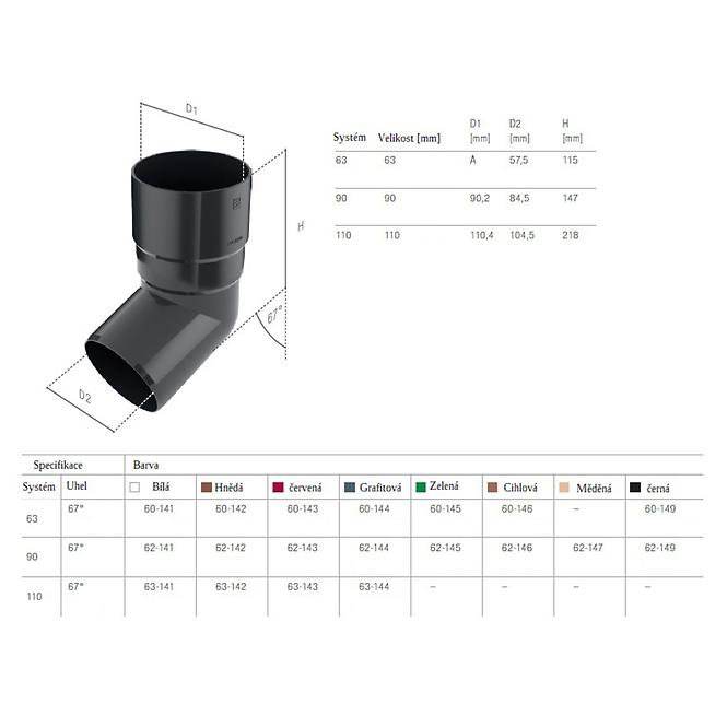 Rohrbogen 63 mm Bryza Braun