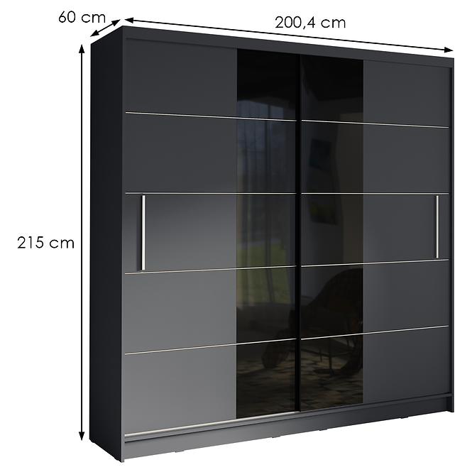 Schrank 2D Brno graphit/schwarz