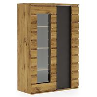 Vitrine 2D glas Miro eiche/graphit