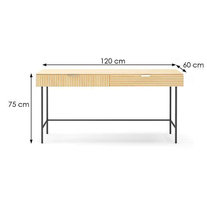 Schreibtisch 2522 120X60X75 natürlich/schwarz