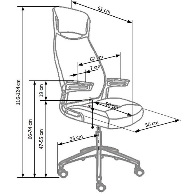 Bürostuhl Franklin weiß/schwarz/grau