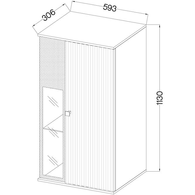 Wohnwand Salsa mdf schwarz/weiß