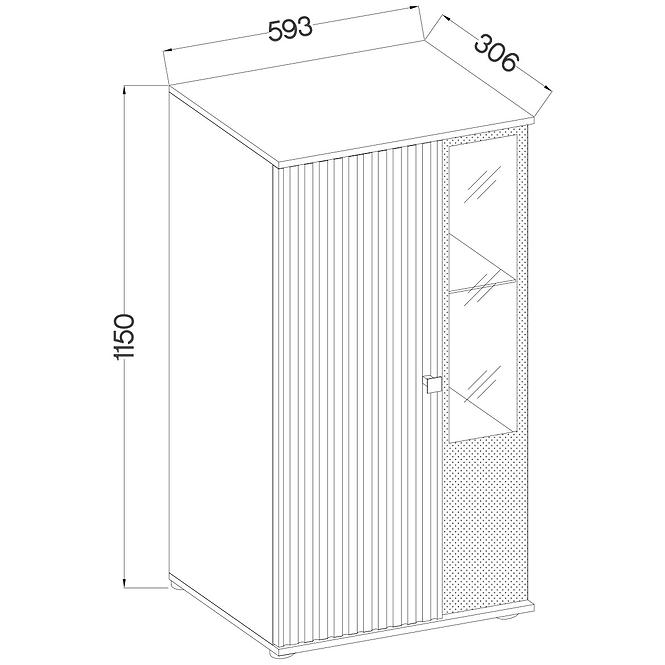 Wohnwand Salsa mdf weiß/eiche artisan