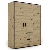 Schrank Capannoli 3s 3d eiche artisan/schwarz