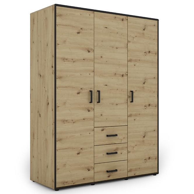 Schrank Capannoli 3s 3d eiche artisan/schwarz