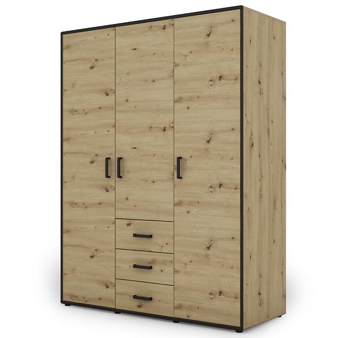 Schrank Capannoli 3s 3d eiche artisan/schwarz