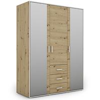 Schrank Capannoli 3s 3d spiegel eiche artisan/weiß